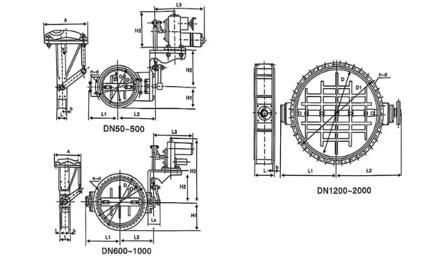 Double Eccentric Flange Butterfly Valve Drawning Double Eccentric Flange Butterfly Valve Drawning